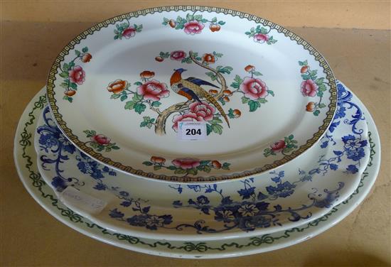 Three large Victorian meat dishes